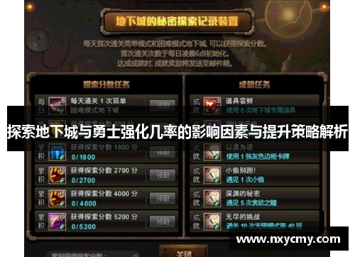 探索地下城与勇士强化几率的影响因素与提升策略解析